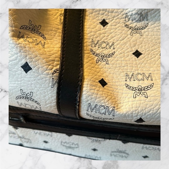 RARE MCM Trunk Travel Weekender Bag West Germany Unisex BLACK & WHITE FABULOUS - Picture 7 of 15